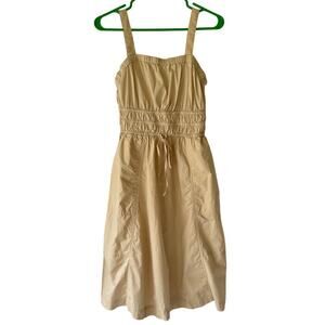 Universal Thread Womens Midi Dress Size S Khaki Cotton Jumper Beachy Sweetheart